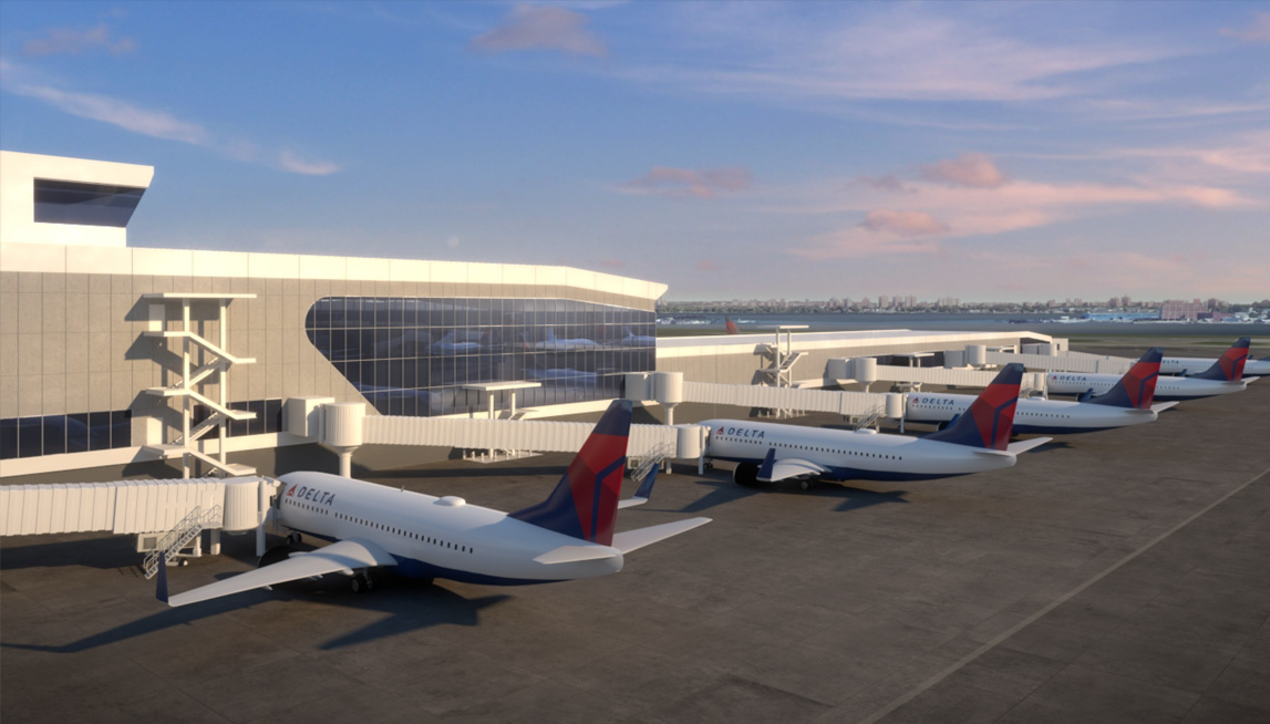 Rendering of Delta's new terminal at LGA
